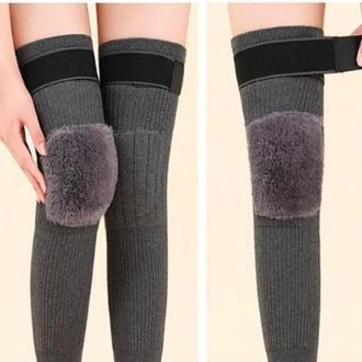 2Pcs/1 Pair Knee warmer for men and women With Straps/Belts, thermal legs warmer for medical use, fleece brace warmer, knee pain relief, Wool Knee Pads best-selling