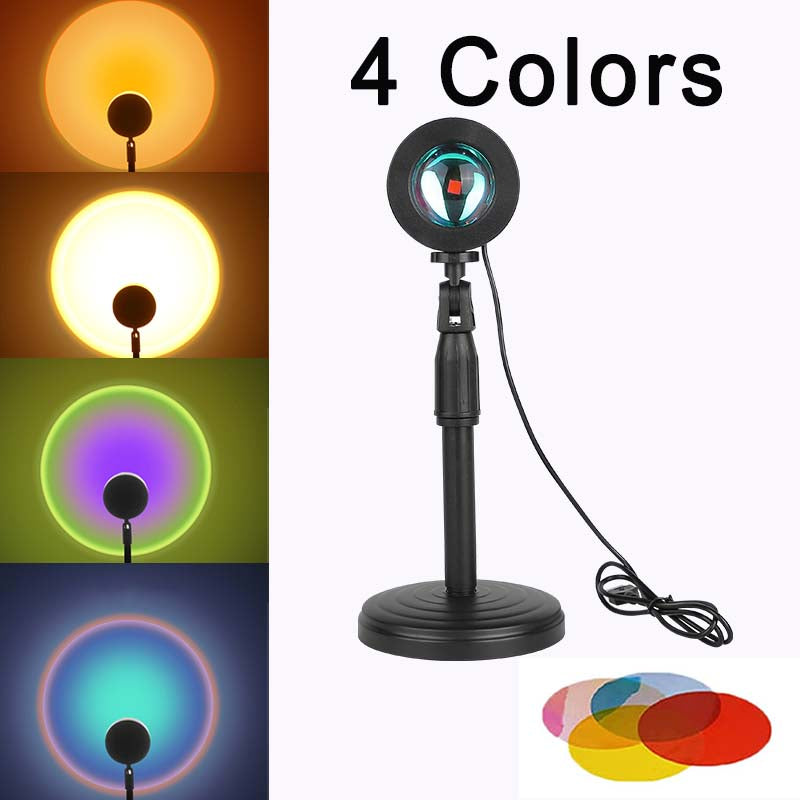 Sunset Lamp Rainbow Projection Lamp USB Charging LED Lighting Sun Never Sets Light Rainbow