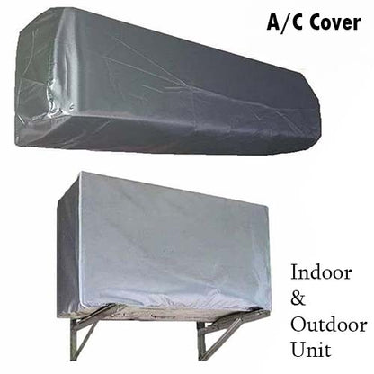 Pack of 2 Dust proof Ac Cover For Indoor & Outdoor Unit - 1.5 Ton -Parachute Silver 100% Water Proof